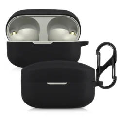 Kwmobile Schutzhülle Kompatibel Mit Sony WF-1000XM4 - Hülle Kopfhörer - Silikon Case Cover Schwarz