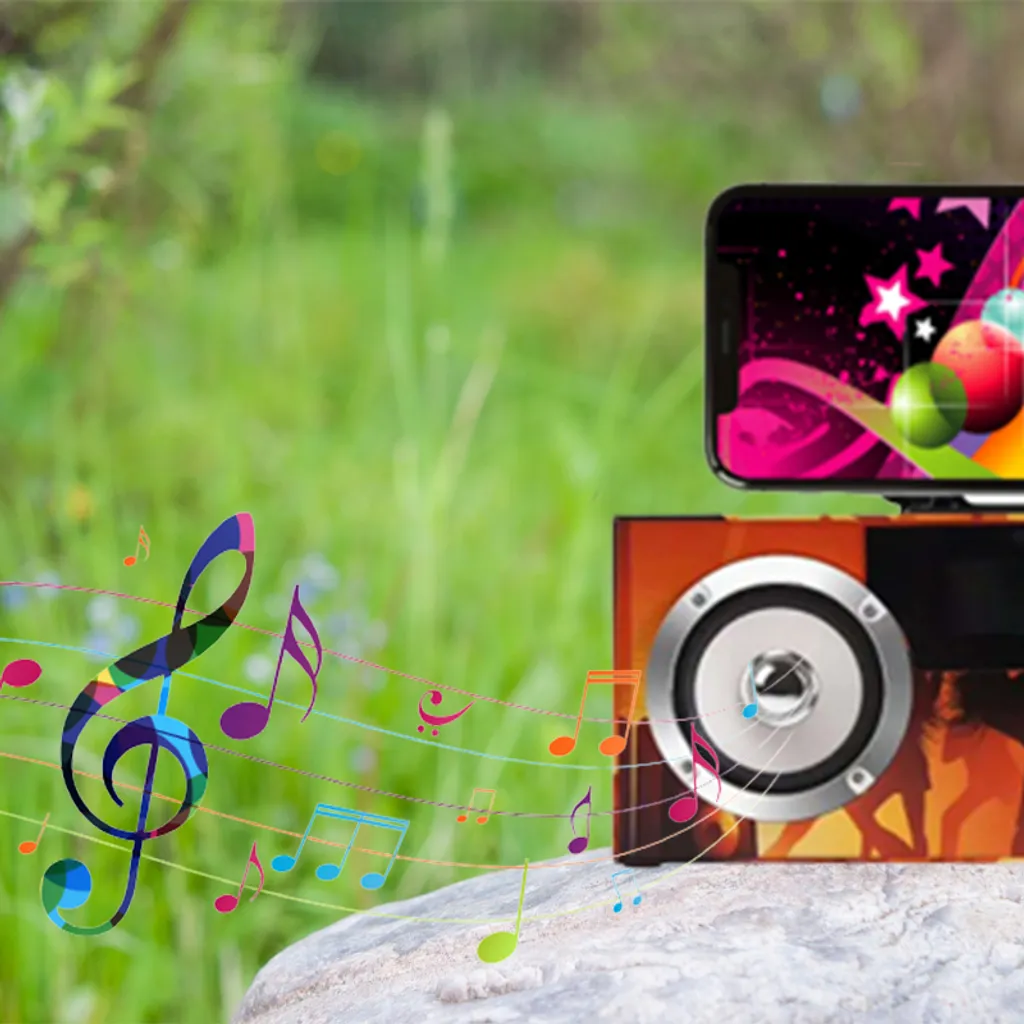 Bluetooth Lautsprecher Smart Speaker Stereo Bass Akku Led Kabelloser Tragbarer Boombox Party Disco TF SD Wireless Musikbox BT 5.0 Funk FM Radio Orange Retoo – Bild 15