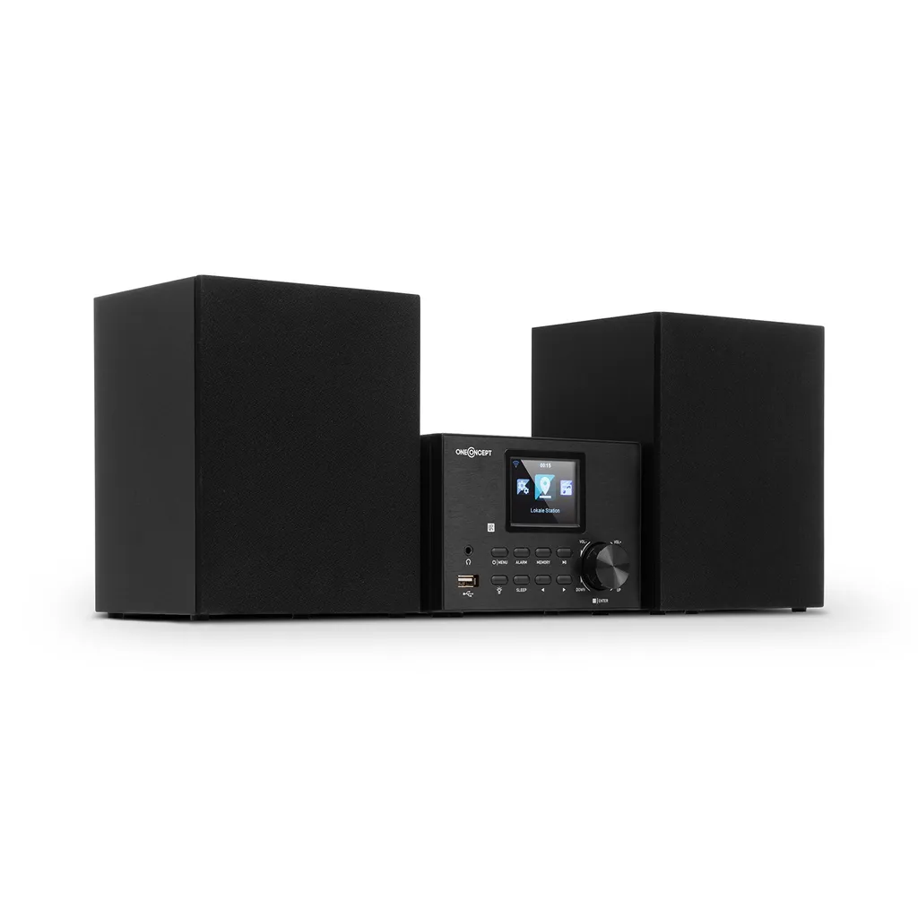 Streamo Stereoanlage Mit Internetradio WLAN DAB+ UKW CD-Player BT Schwarz