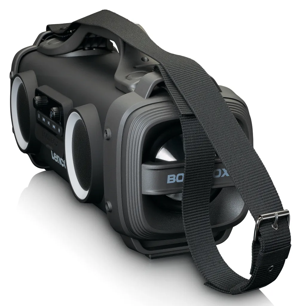 Lenco SPR-200BK - Spritzwasserfester Bluetooth®-Lautsprecher UKW Radio USB Und Micro SD Mit Lichteffekten - Schwarz – Bild 4