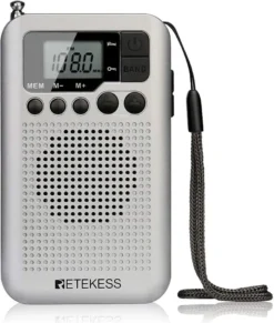 Retekess TR106 Mini Tragbares Radio, FM AM-Radio, Mini Taschenradio, Mit Sleep-Timer, Timing-Boot, Uhrzeit, Sperrtaste, Radio Batteriebetrieben Geschenk Für Die Familie