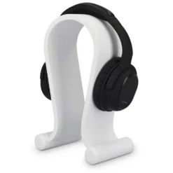 Kalibri Kopfhörerhalter Kopfhörerständer Universal Aus Holz - Kopfhörer Halter Headset Halterung - On Ear Headphone Stand - Eichenholz In Weiß