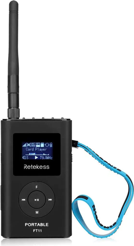 Retekess FT11 Tour Guide System FM-Transmitter Mit 2000 MAh Wiederaufladbarem Akku, Für Gleichzeitige Konferenzen(1 Sender, Schwarz) – Bild 2