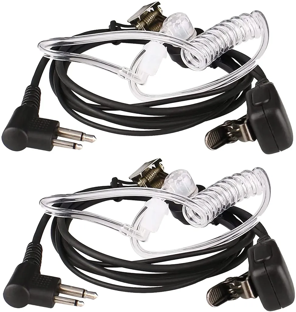 Retevis M001 Funkgerät Headset 2 Pin Kopfhörer Covert Akustische Rohr Ohrhörer Kompatibel Mit Minland G15/G18 Motorola DP1400 CP040 CP88 CP100 CP150 GP68 GP88 GP300 Walkie Talkies (2 STK.)