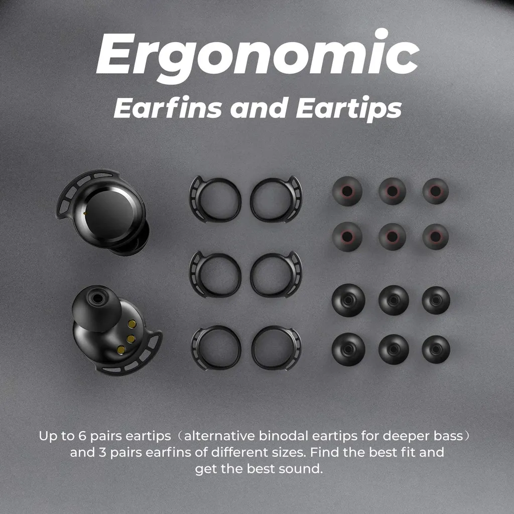 Tribit FlyBuds 3 M. Ladecase, IPX7, Bluetooth M. Mikrofon – Bild 4