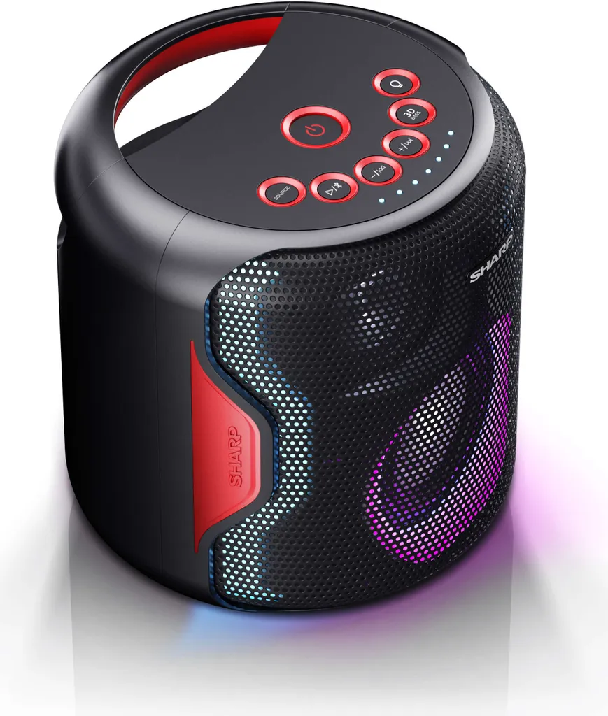 Sharp PS-919 2.1 Bluetooth-Lautsprecher, 130 Watt RMS, Wasserabweisendes GehĂ€use, Farbe: Schwarz â Bild 9