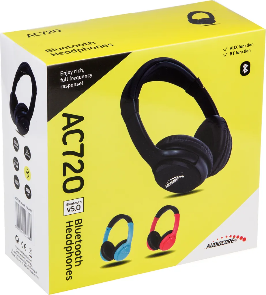 Audiocore V5.1 Drahtloser Bluetooth-Kopfhörer, 200mAh, Betriebszeit 3-4h, Ladezeit 1-2h, Ac720 Bl Blau – Bild 6