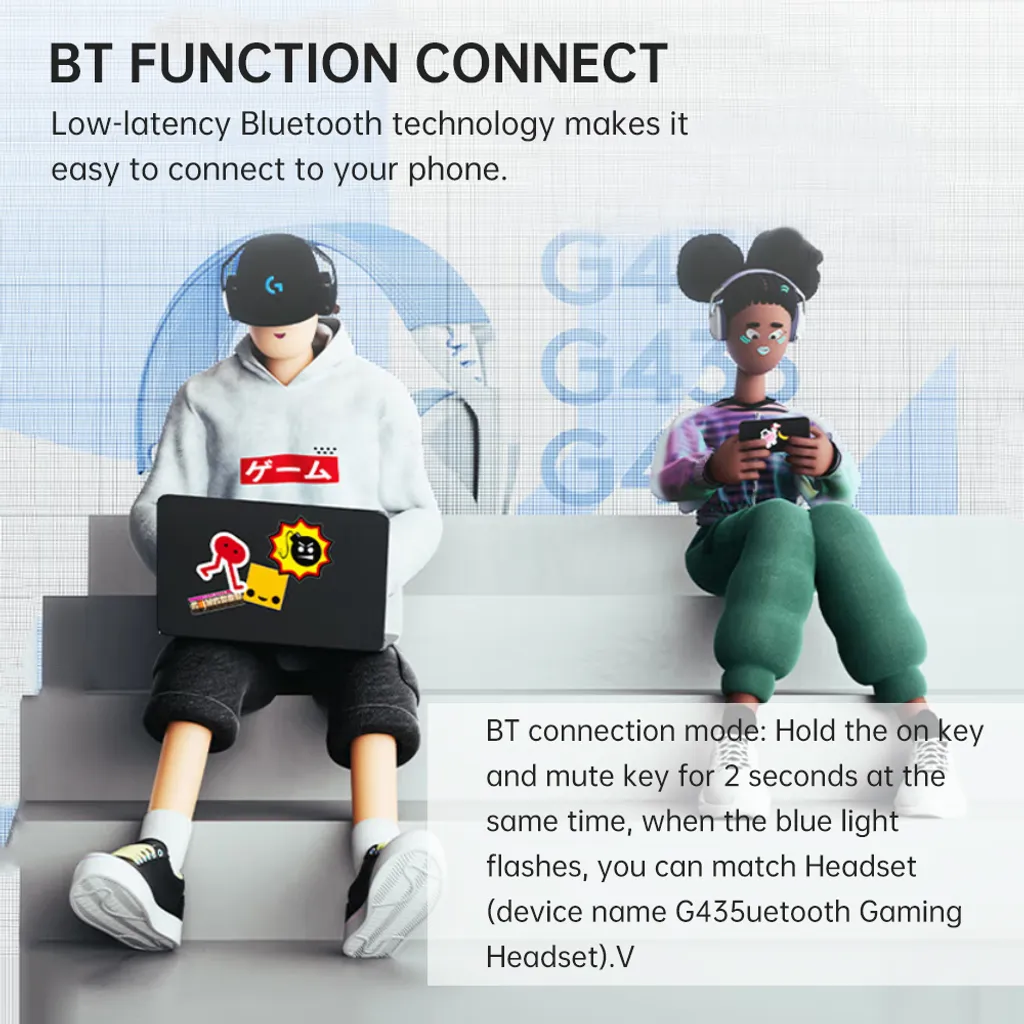 Logitech G435 BT Wireless Gaming Headset Lightspeed Over-Ear-Kopfhoerer Anschliessen Rauschunterdrueckung Eingebaute Mikrofone 40-mm-Audiotreibereinheit Kompatibel Mit Dolby Atmos Fuer PC Laptop Computer – Bild 4