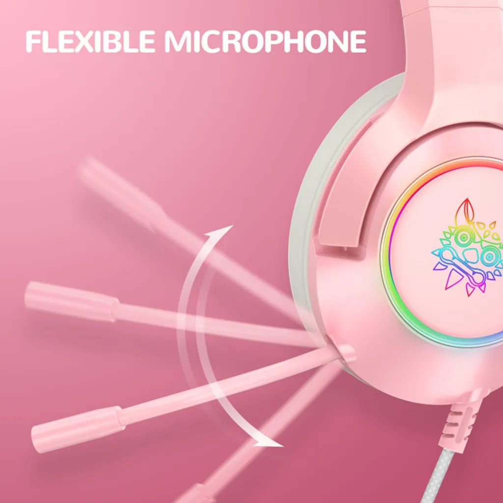 ONIKUMA K9 3,5 Mm Kabelgebundenes Gaming-Headset Abnehmbare Cat Ears-Kopfhoerer Rauschunterdrueckung E-Sports-Kopfhoerer Mit Mikrofon RGB-LED-Lautstaerkeregler Stummschaltung Fuer Desktop-PC – Bild 6