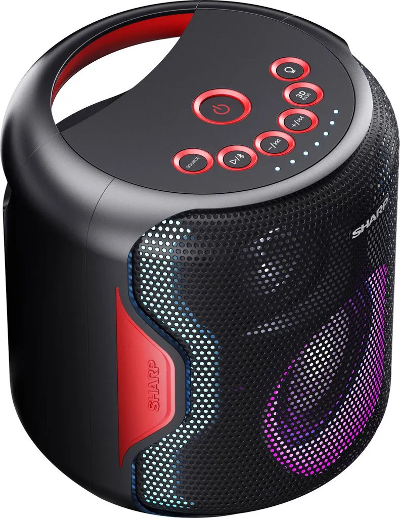 Sharp PS-919 2.1 Bluetooth-Lautsprecher, 130 Watt RMS, Wasserabweisendes GehĂ€use, Farbe: Schwarz â Bild 7