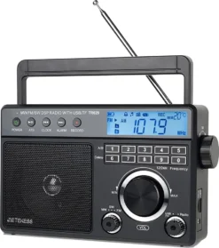 Retekess TR629 Tragbares Radio, AM FM SW Weltempfänger Notfallradiomit DSP, Unterstützt U Disk/SD-Karte, Uhr, Wecker, Radio Batteriebetrieben, Geschenk Für Ältere Menschen