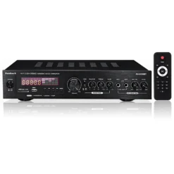 AUDEW 1200W HiFi Digital Stereo Audio Amplifier 220V 2CH Verstärker Eingebaute Bluetooth Mit Fernbedienung FM Radio Mic Auto USB SD Slot Farbe: Schwarz