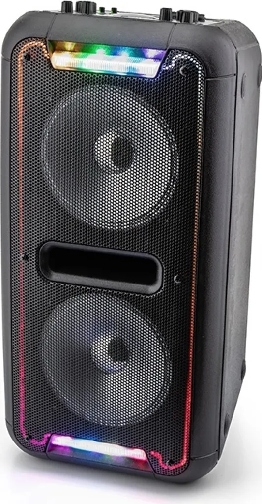 Caliber Party Lautsprecher Bluetooth - 16 Stunden Spielzeit - Karaoke Set Mit Mikrofon Und Party Lights (Party-Medium HPA502BTL)