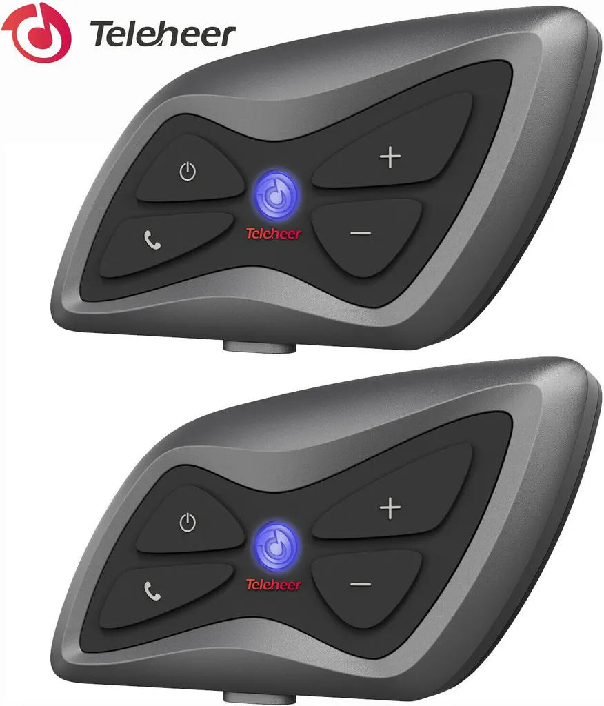 2-Pack T6 PLUS Motorrad Intercom 1500m Motorradhelm Bluetooth 5.1 Headset Interphone Motorrad-Kopfhörer Gegensprechanlage – Bild 2
