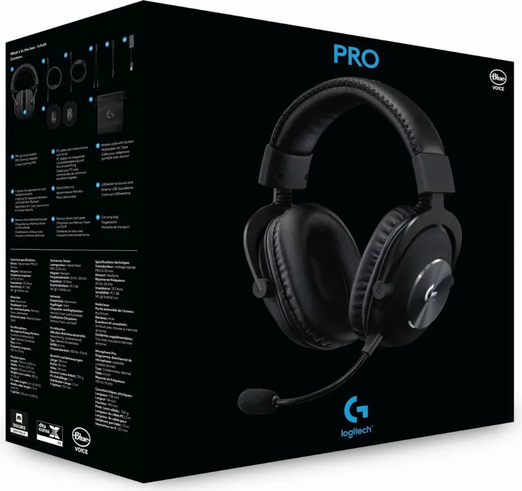 Logitech G G PRO X Gaming Headset, Verkabelt, Gaming, 20 - 20000 Hz, 320 G, Kopfhörer, Schwarz – Bild 10