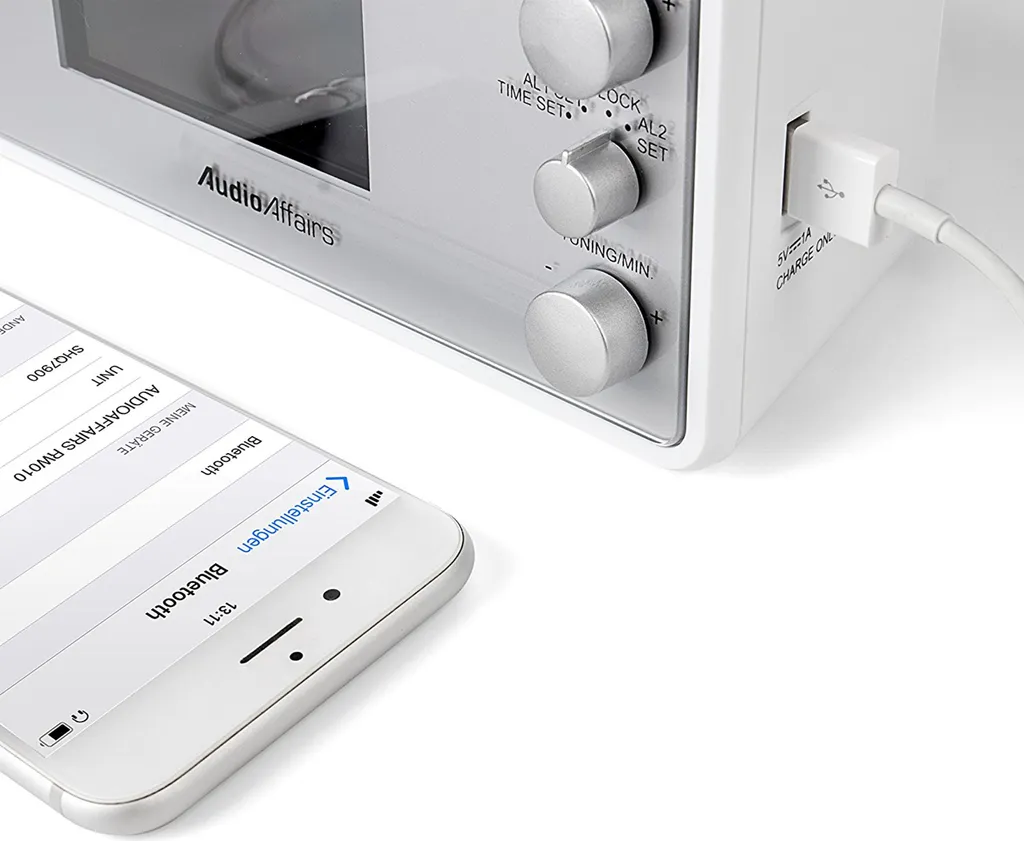 AudioAffairs Radiowecker Mit PLL UKW Lautsprecher, 2 Weckzeiten Mit Snooze-, Nap- Und Sleep-Timer – Bild 4