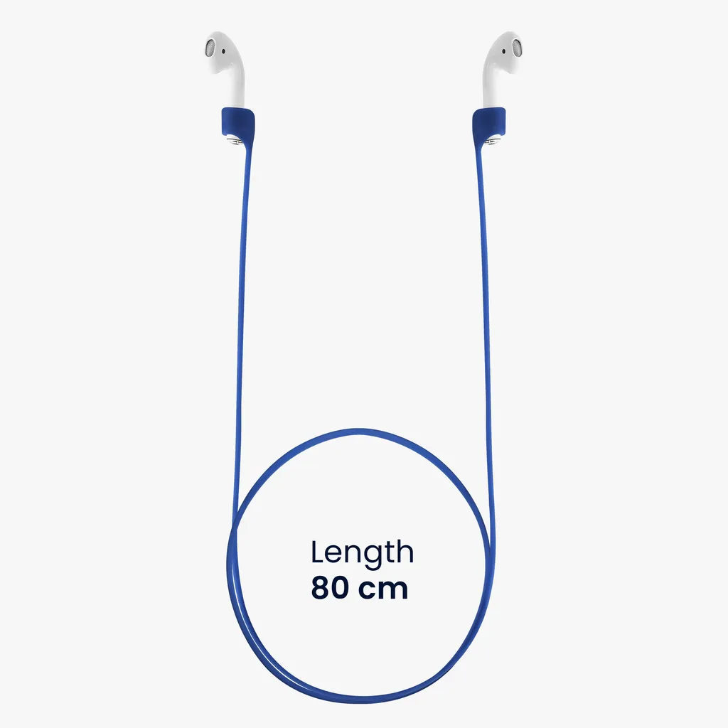 Kwmobile Halteband Set Magnetisch Kompatibel Mit Apple Airpods 1 / 2 / 3 / Pro 1 / Pro 2 Headphones - 2x Kopfhörer Halter Band Strap In Weiß Dunkelblau - – Bild 4