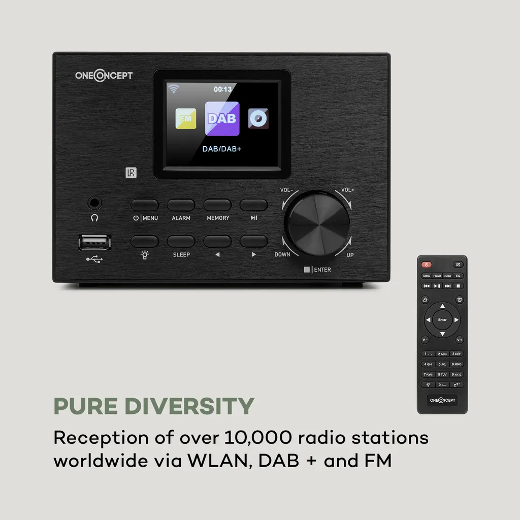 Streamo Stereoanlage Mit Internetradio WLAN DAB+ UKW CD-Player BT Schwarz – Bild 3
