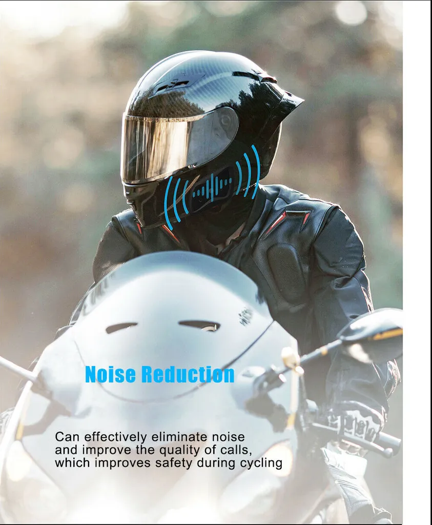 2-Pack T6 PLUS Motorrad Intercom 1500m Motorradhelm Bluetooth 5.1 Headset Interphone Motorrad-Kopfhörer Gegensprechanlage – Bild 12