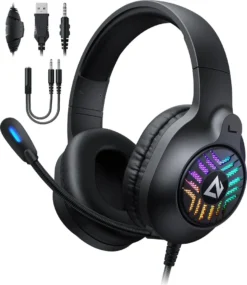 AUKEY GH-X1 RGB-Gaming-Headset Mit Stereo-Sound 50-MM-Treiber Mikrofon Mit Geräuschunterdrückung