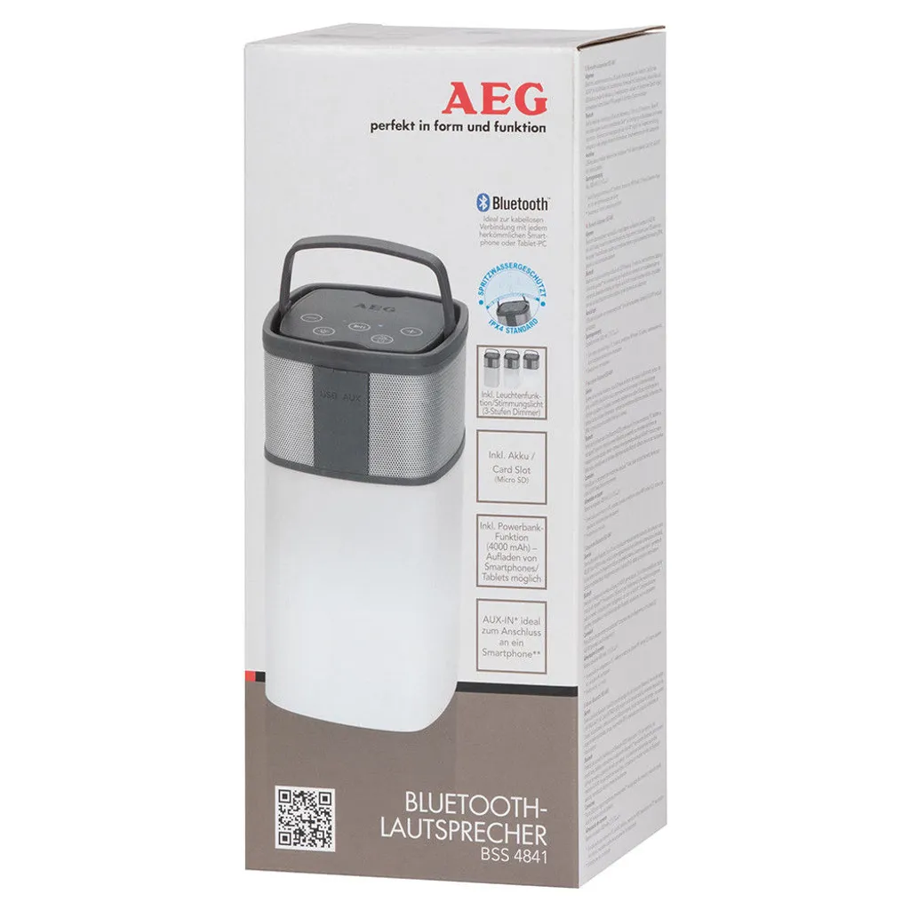 AEG Bluetooth Lautsprecher BSS 4841 19,5x9,5x69,5 Cm Grau – Bild 11