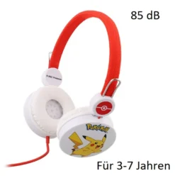 Kinderkopfhörer Pokemon Pikachu Kinder Kopfhörer Stereo 3,5mm Verstellbar NEU &