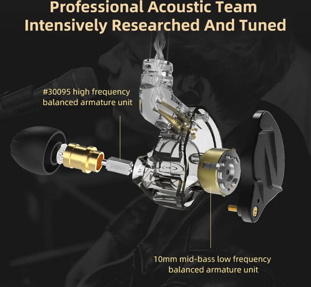 KZ ZSN PRO X Kabelgebundene In-Ear-Kopfhoerer DIY-Kopfhoerer 1BA + 1DD Hybrid-Treiber HIFI DJ-Monitor Laufsport-Ohrhoerer – Bild 10